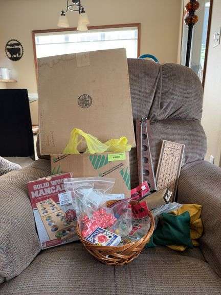 Games, mandala, Shoot the Moon, bags, giant checkers, marbles and cards image