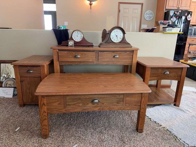 4pc living room table set-coffee table, end tables and sofa table image