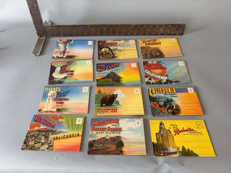 Vintage collection of state postcards in mailer image