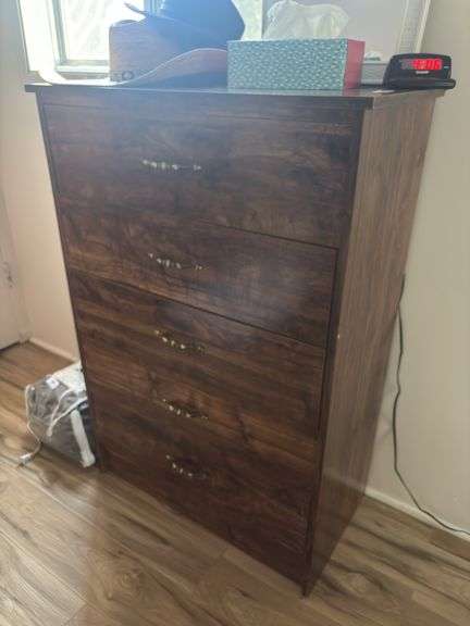 Five drawer chest of drawers - particleboard image