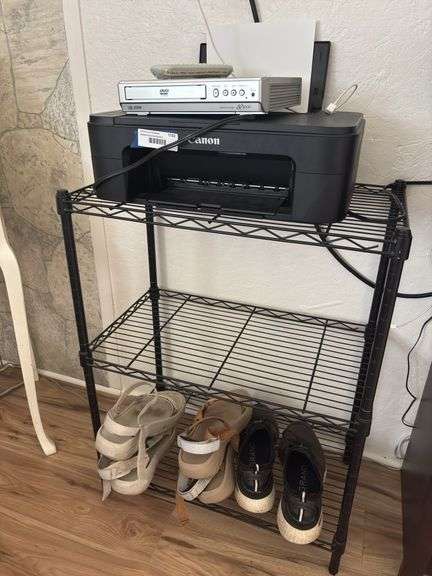 Printer, dvd player and metal stand image