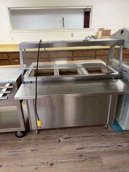 Stainless  3 station Hot serving table 44” long image