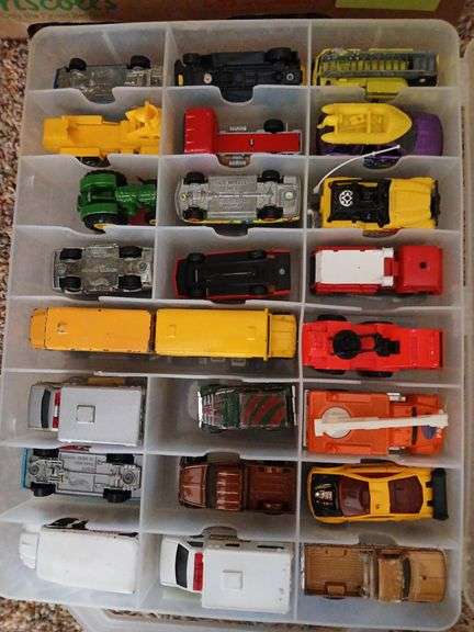 48 Matchbox sized cars in carry case image