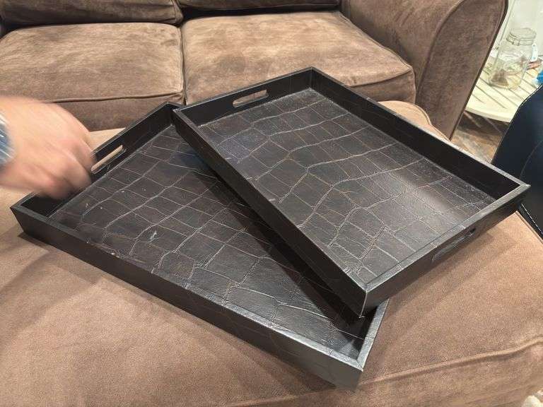 Leather wrapped trays image