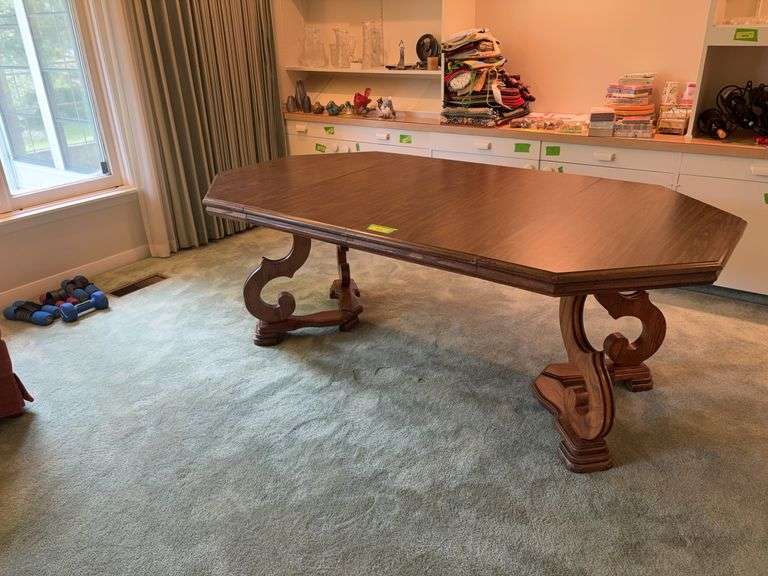 41x41 hexagon shaped dining table w (2) 18” leaves image