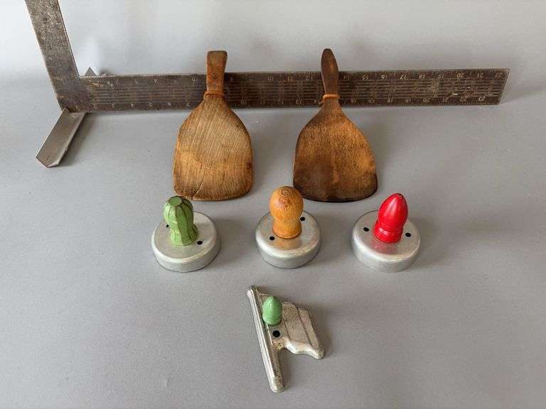 Donut cutters, flag cookie cutter and two bowl scrapers image