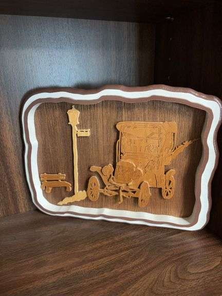 Laser wood Vintage car plaque by Max and Shirley Sorick image