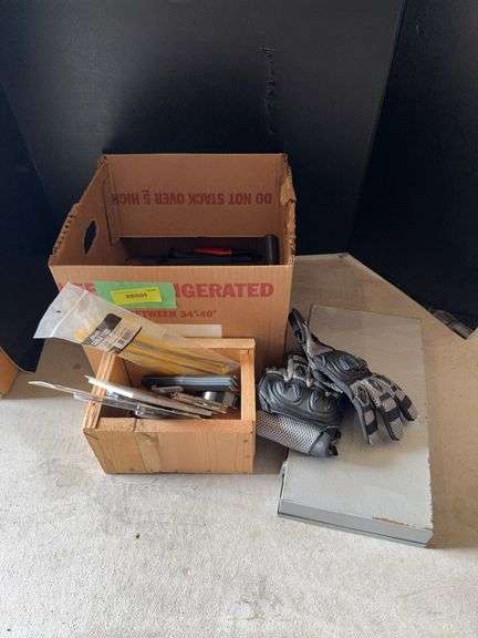 Gloves, knives, shelf brackets etc... image