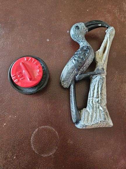 Vintage Water Knob, Handcarved Sandstone Tucan image