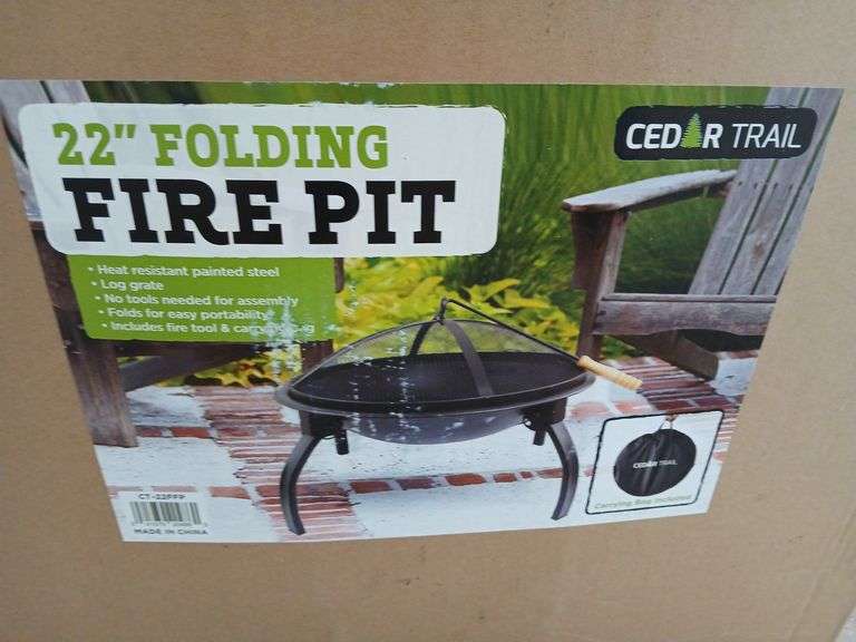 NIB 22" folding fire pit image