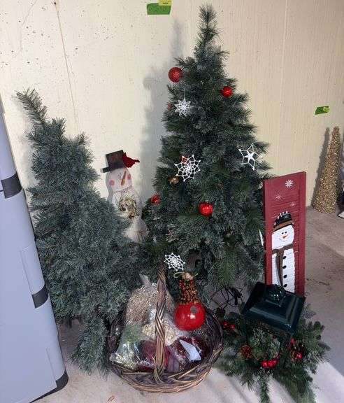4’ prelit Christmas tree and other holiday decor image