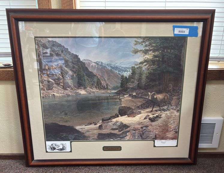 “The Salmon River from Stub Creek” remarqued artist proof by Barbara Peets 11 of 600 framed size 38 x 33 image