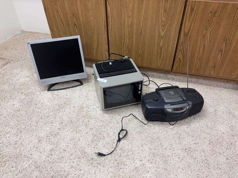 Monitor, TV, Boom box image
