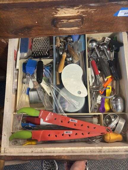 Three drawers LOADED with  kitchen utensil image