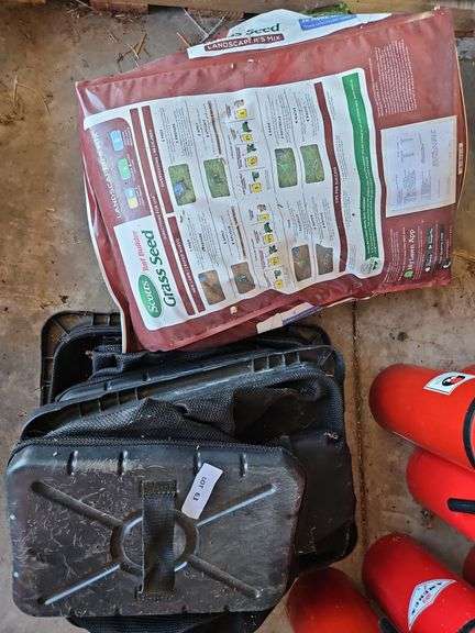 2 Bags of Grass Seed, Leaf Bags, New Bottles of Weed & Grass Killer image