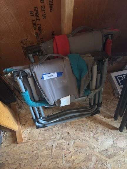 Two ultra compact fold up camp chairs image