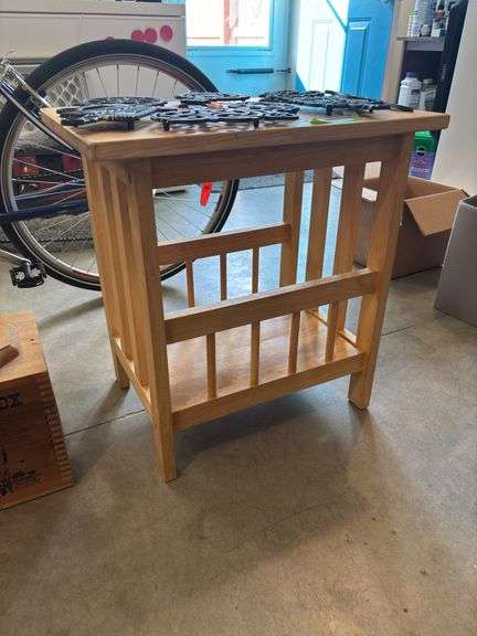 White oak side table image