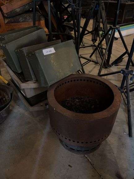 Ammo boxes, lids detached, pot image
