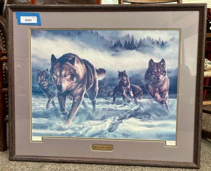 “Woe, the Prey” signed and numbered print by Barbara Peets number 130 of 400 framed size 31 x 26 image