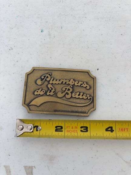 1981 Belt Buckle marked Hercules Chemical Co Inc, token and coin image