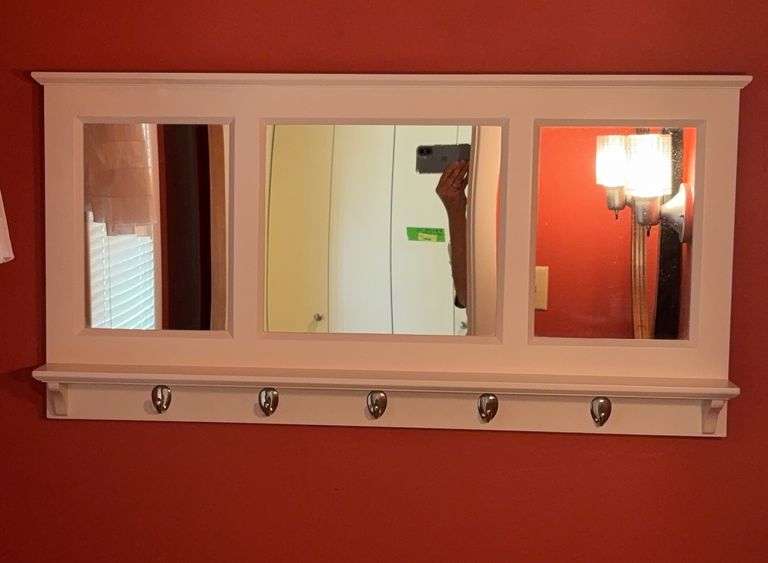36x18 wall mirror with hooks image