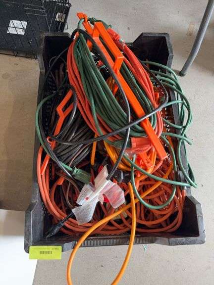 Crate full of extension cords image