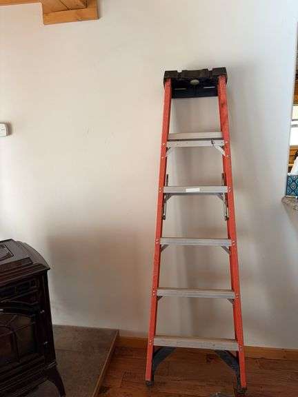 Fiberglass step ladder image