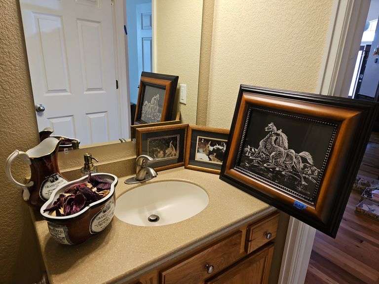 Bathroom Decorations- Pictures, Grand Concert Vase and Matching Bowl - Everything in Bathroom image