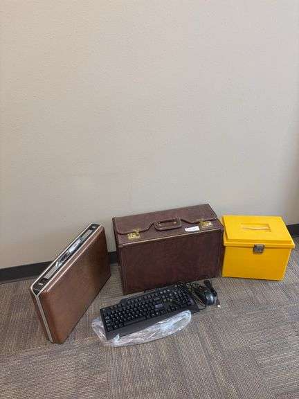 Keyboard and mouse, storage box, brief case, legal case image
