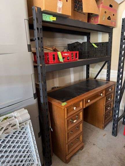 Pallet style shelving (2)18 x 66 uprights, (4) 60" crossbars NO CONTENTS DON’T COME EARLY image
