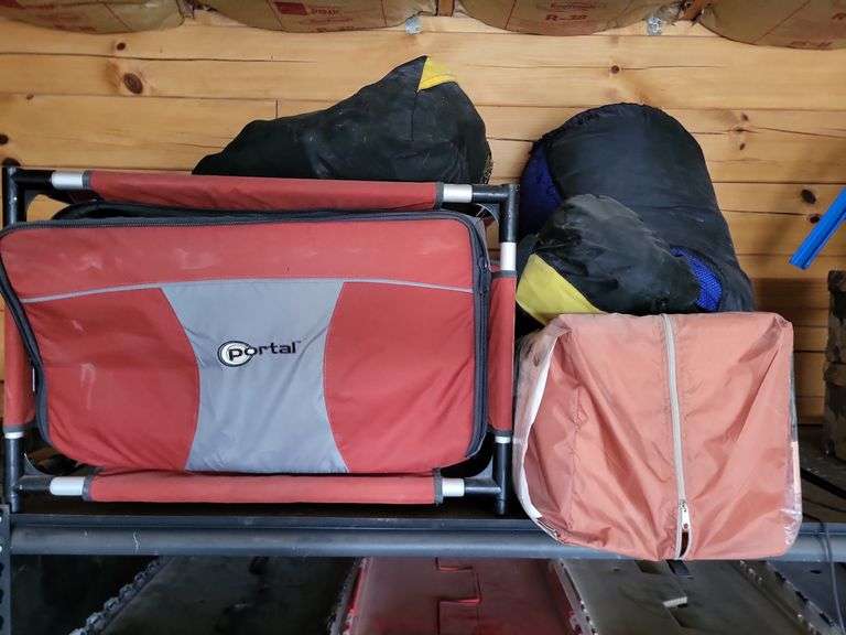 Tent, portal organizer, and sleeping bags image