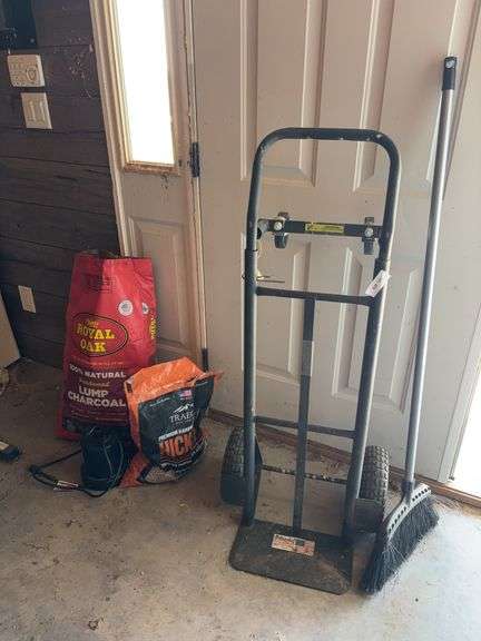 Dollie, broom, sump pump, Hickory and lump charcoal image