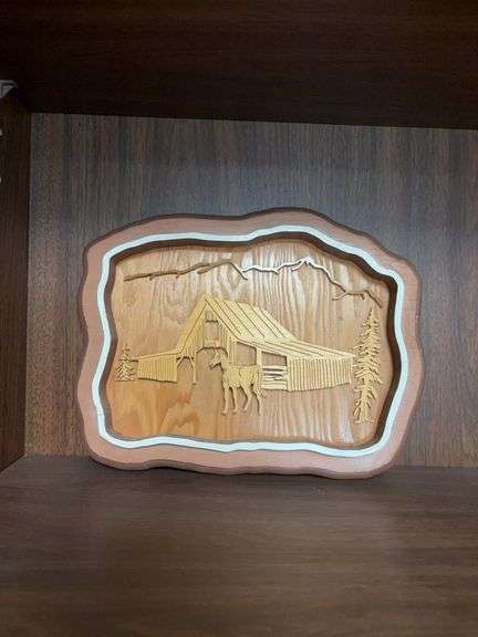 Laser wood barn plaque by Max and Shirley Sorick image