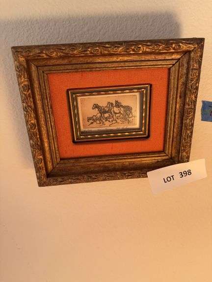 Framed mustangs signed and numbered 7x6 image