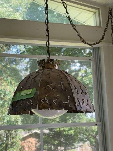 Tin cut out hanging lamp image