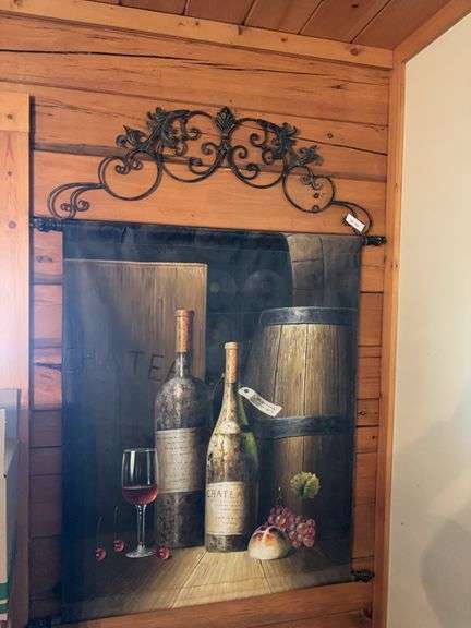 Wine design canvas painted wall hanger 41x58 image