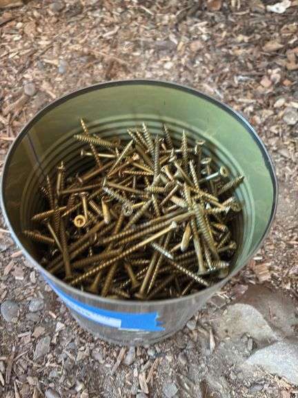 Coffee can full of torx head deck screws image