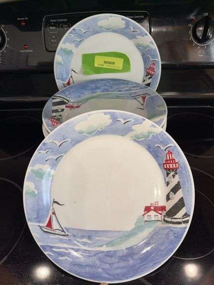 Gibson dinner plates w/ lighthouse design image