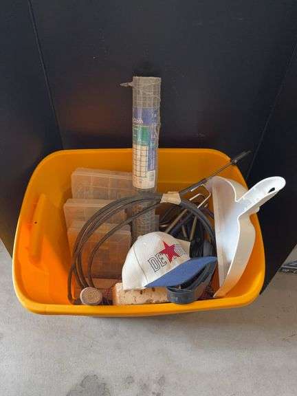 Large selection of garage hooks, sewer tape, auto fuses, pop rivets, hatchet etc... image