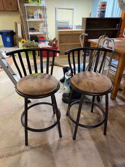 (2) 24" metal barstools image