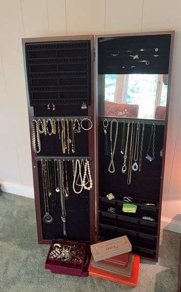 Wall/door mount jewelry closet and contents 4x14x50 image
