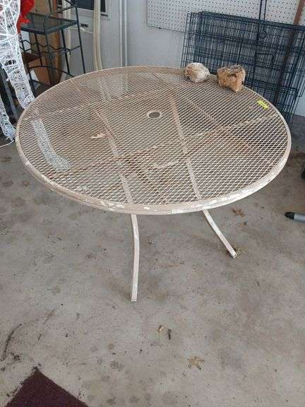 42" expanded metal folding patio table image