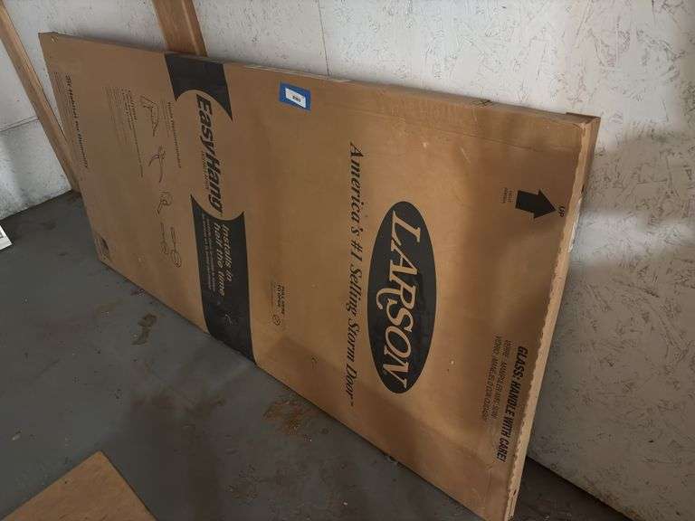 Brand new Larson storm door 36 x 80 White with mid view window - see label in photos image