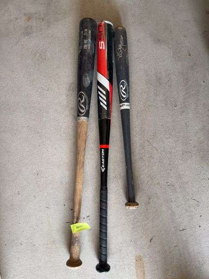 New Easton bat and 2 wood bats image