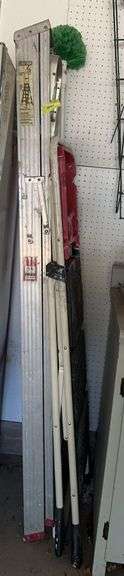 6' alum step ladder and 3 step painters stool image