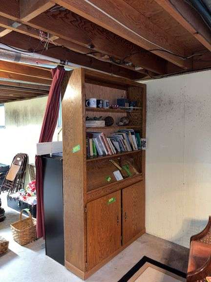 12D x 48L x 84H heavy oak shelf NO CONTENTS! image