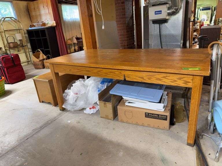 Oak library table 36 x 72 x 30H image