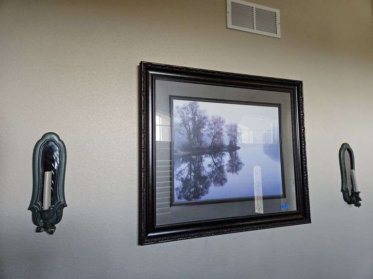 Framed Artwork - Trees 41 x 35, Candle Sticks image