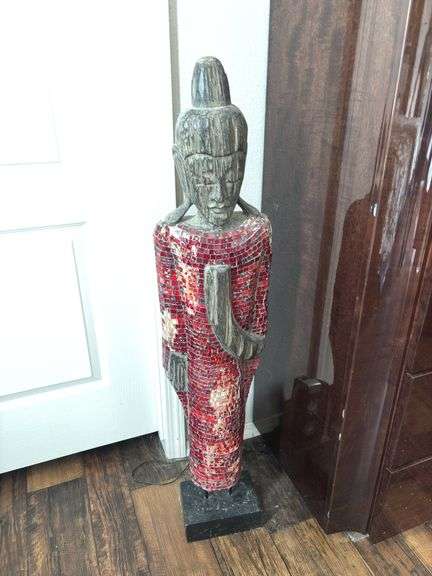3’ Buddha statue - missing some glass pieces image