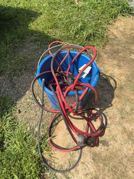 Heated water bucket and drop cords image
